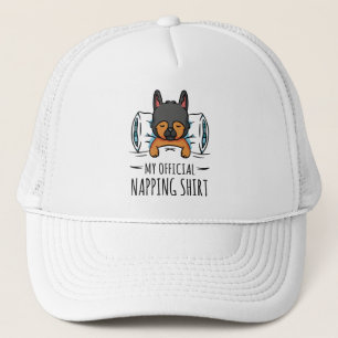 Gorra De Camionero Mi camisa oficial para dormir con perro durmiendo