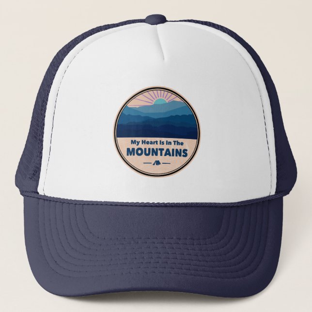 Gorra De Camionero Mi corazón está en las montañas (Anverso)