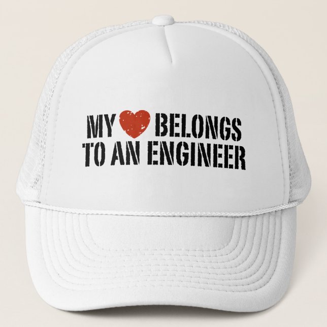 Gorra De Camionero Mi corazón pertenece a un ingeniero (Anverso)