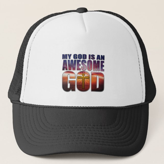 Gorra De Camionero Mi dios es DIOS IMPRESIONANTE (Anverso)