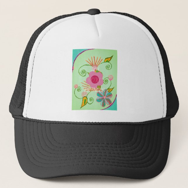 Gorra De Camionero Mi diseño de impresión de arte floral XOXO Little  (Anverso)
