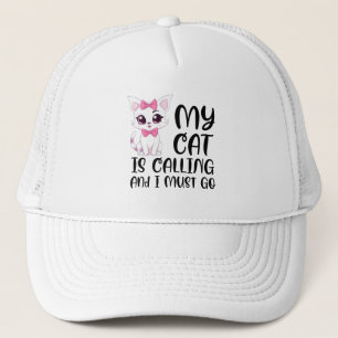 Gorra De Camionero Mi gato está llamando y debo irme