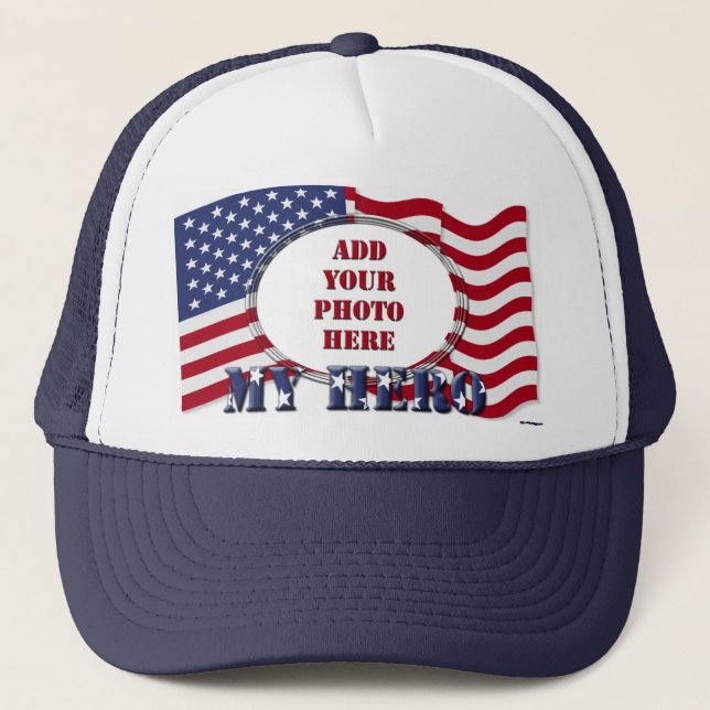 Gorra De Camionero Mi héroe - Añadir tu foto" (Anverso)