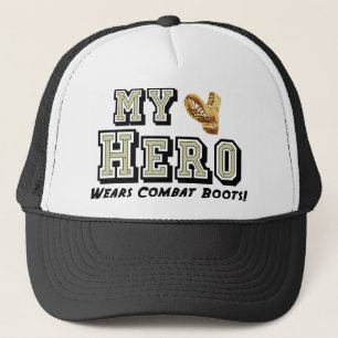 Gorra De Camionero ¡Mi héroe lleva botas de combate!