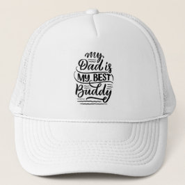 Gorra De Camionero Mi papá es mi mejor amigo Día del Padre negro blan