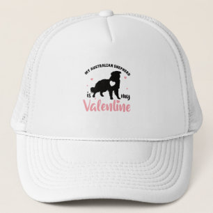 Gorra De Camionero Mi Pastor Australiano Es Mi Perro De San Valentín.