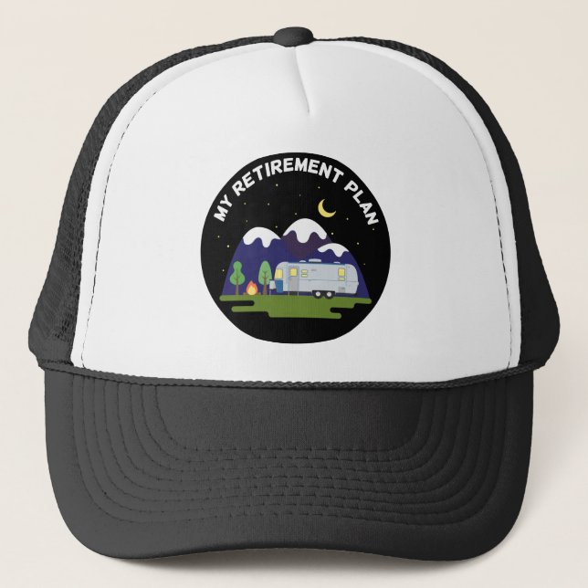 Gorra De Camionero Mi plan de retiro - RV de remolque de caravana - R (Anverso)