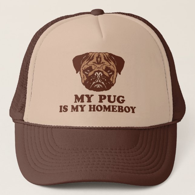 Gorra De Camionero Mi Pug es mi Homeboy (Anverso)