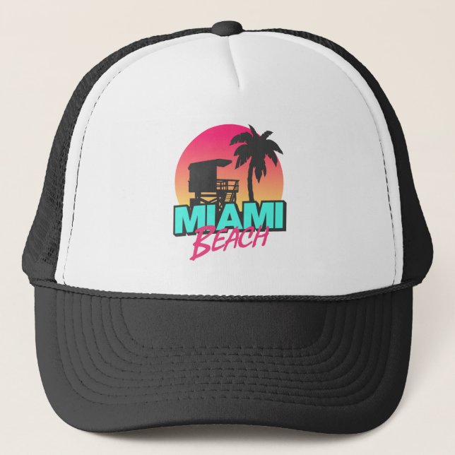 Gorra De Camionero Miami Beach Travel Vintage (Anverso)