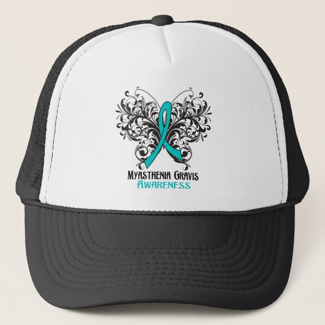 Gorra De Camionero Miastenia Gravis Awareness Butfly (Anverso)