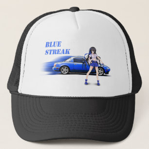 Gorra De Camionero Miata azul - con el chica del animado