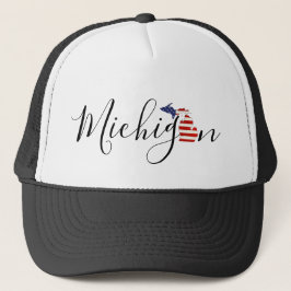 Gorra De Camionero Michigan con gráfico de bandera
