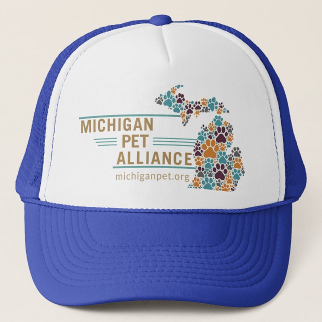 Gorra De Camionero Michigan Paw Imprime Ballcap (Anverso)