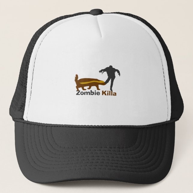 Gorra De Camionero Miel Badger Zombie Killa (Anverso)