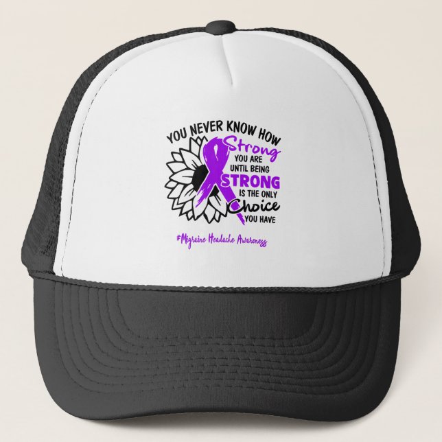 Gorra De Camionero Migraine Cefache Awareness Ribbon Support Regalos (Anverso)