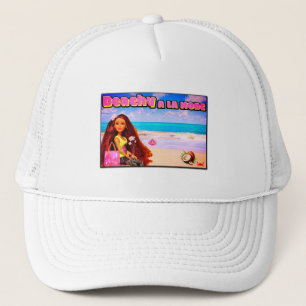 Gorra De Camionero Mikitiez Tailandia coco loza playa blanco rosa