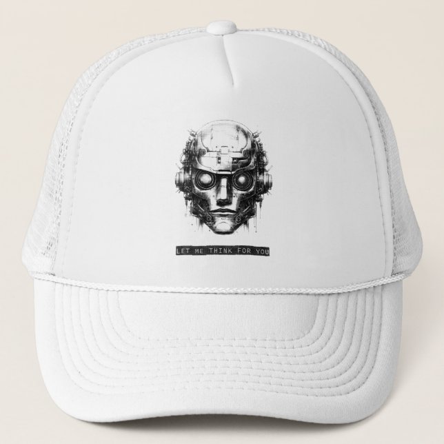 Gorra De Camionero Mind Control Cyberpunk Robot Black Print (Anverso)