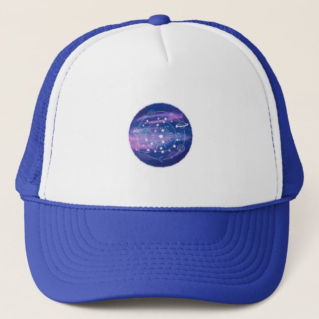 Gorra De Camionero Minimal Galaxy Moon Design | Cosmic Aesthetic Art (Anverso)