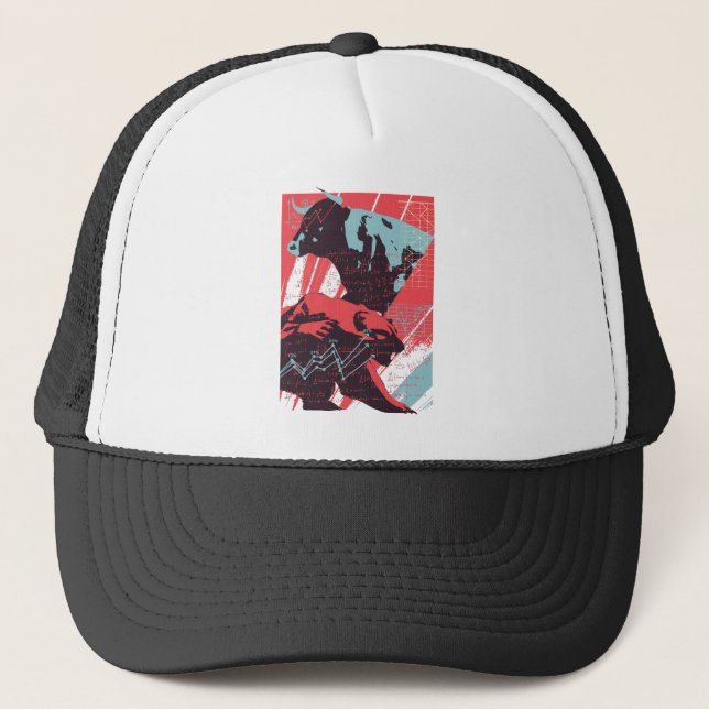 Gorra De Camionero Minimal Stock Market Bull Bear Chart (Anverso)
