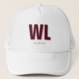 Gorra De Camionero Minimalist Burgundy Pink Personalized Monogram