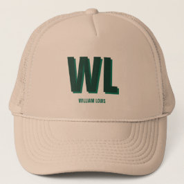 Gorra De Camionero Minimalist Emerald Green Personalized Monogram