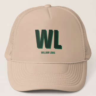 Gorra De Camionero Minimalist Emerald Green Personalized Monogram