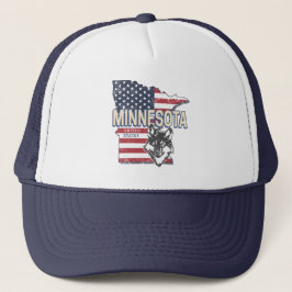 Gorra De Camionero Minnesota State Estados Unidos Map Vintage USA