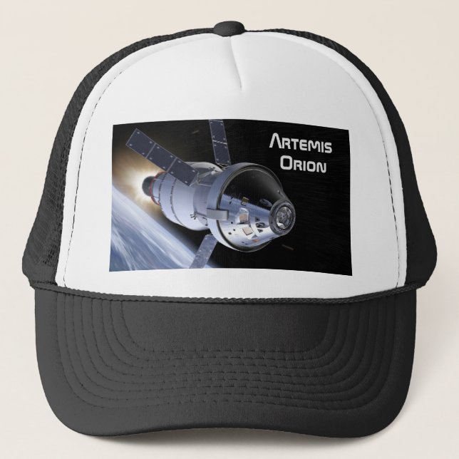 Gorra De Camionero Misión Moon de Artemis Orion SLS (Anverso)