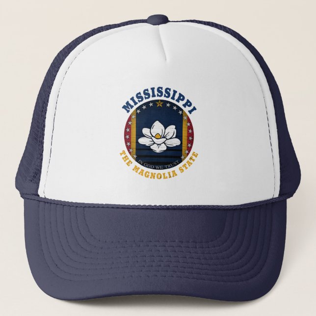 GORRA DE CAMIONERO MISSISSIPPI MAGNOLIA STAFLAG TRUCKER HAT (Anverso)