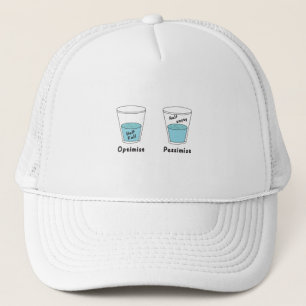 Gorra De Camionero Mitad De Vidrio Pesimista Optimista Válido O Medio