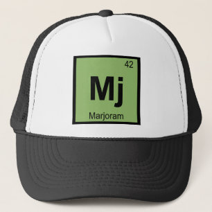 Gorra De Camionero Mj - Símbolo de tabla periódica de química de Marj