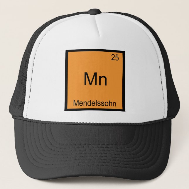 Gorra De Camionero Mn - Mendelssohn Funny Chemistry Element Symbol (Anverso)