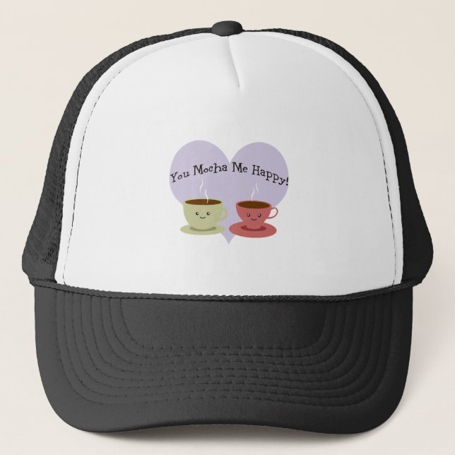 Gorra De Camionero Mocha Me Feliz (Anverso)