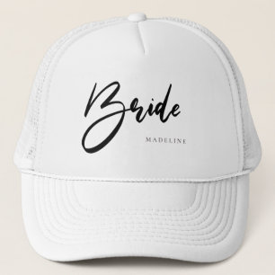 Gorra De Camionero Moda de novias Tipografía Negra Blanco Personaliz