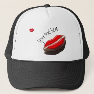Gorra De Camionero Modelo retro rojo de la boca de la mirada