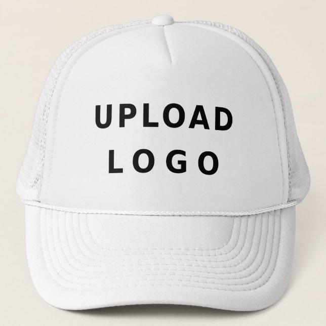 Gorra De Camionero Modern Branded Promotional Business Logo – White (Anverso)