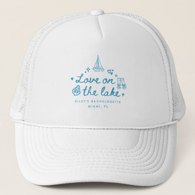 Gorra De Camionero Modern Minimalist Script Custom Lake Bachelorette (Anverso)