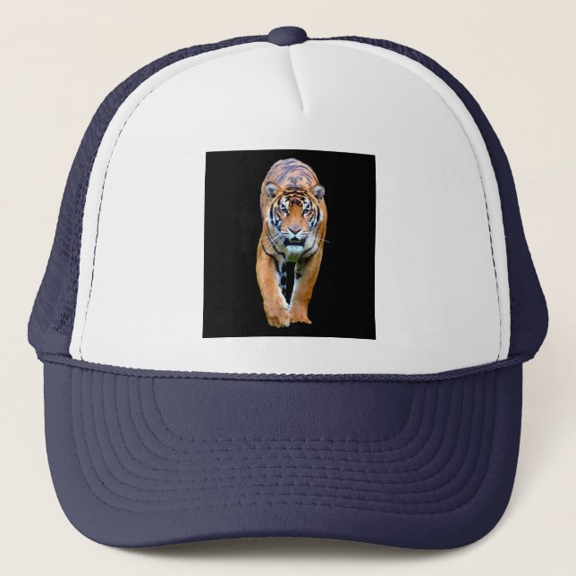 Gorra De Camionero Moderno Arte Pop Elegante Blanco Y Naval (Anverso)