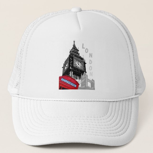 Gorra De Camionero Moderno Arte Pop Elegante Londres Gran Torre del R (Anverso)