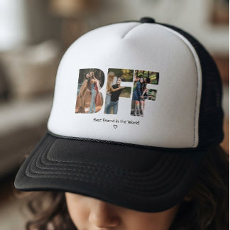 Gorra De Camionero Moderno Chic BFF Collage de Fotos Amigas