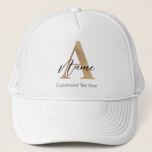 Gorra De Camionero Moderno Monogramado Inicial A & Name Personalizado