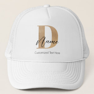 Gorra De Camionero Moderno Monogramado Inicial D & Name Personalizado