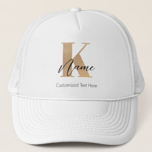 Gorra De Camionero Moderno Monogramado inicial K & Name personalizado
