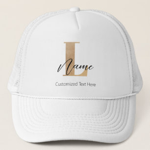 Gorra De Camionero Moderno Monogramado inicial L & Name Personalizado