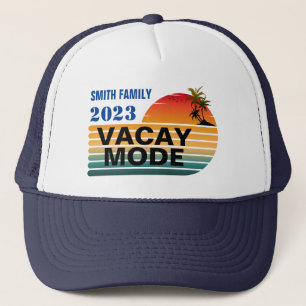 GORRA DE CAMIONERO MODO DE VACACIONES FAMILIARES PERSONALIZADO RETRO