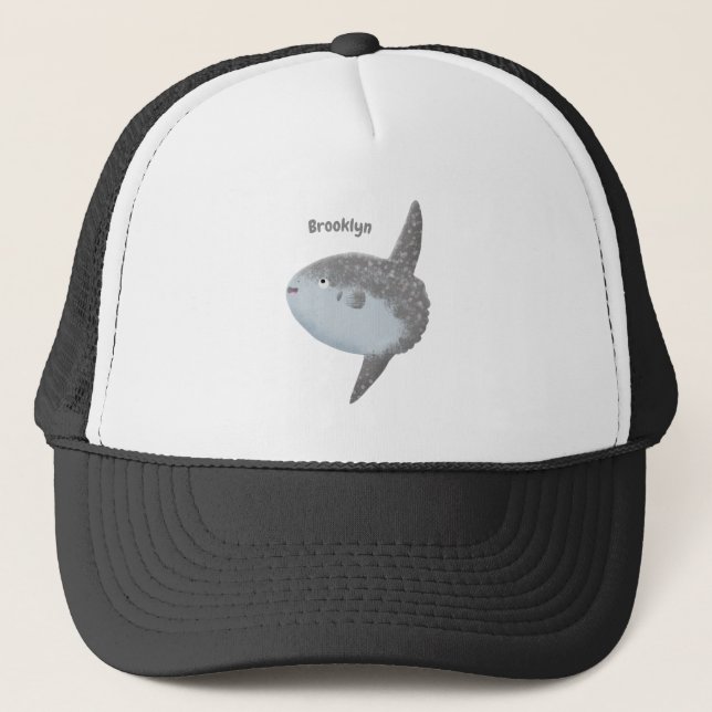 Gorra De Camionero Mola mola de pez luna oceánica lindo personalizado (Anverso)