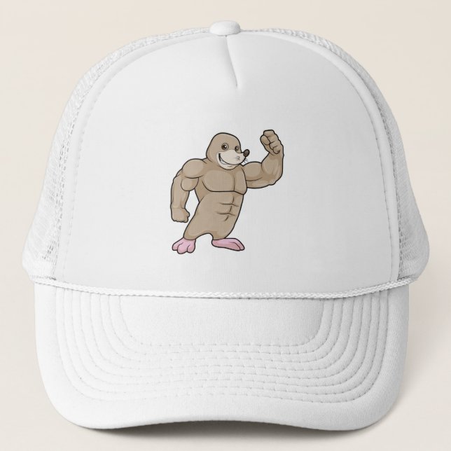 Gorra De Camionero Mole como Bodybuilder con músculos grandes (Anverso)