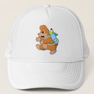 Gorra De Camionero Mole como estudiante con mochila