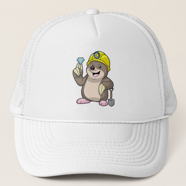 Gorra De Camionero Mole como minero con pala y diamante (Anverso)
