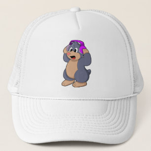 Gorra De Camionero Mole en la música con auriculares